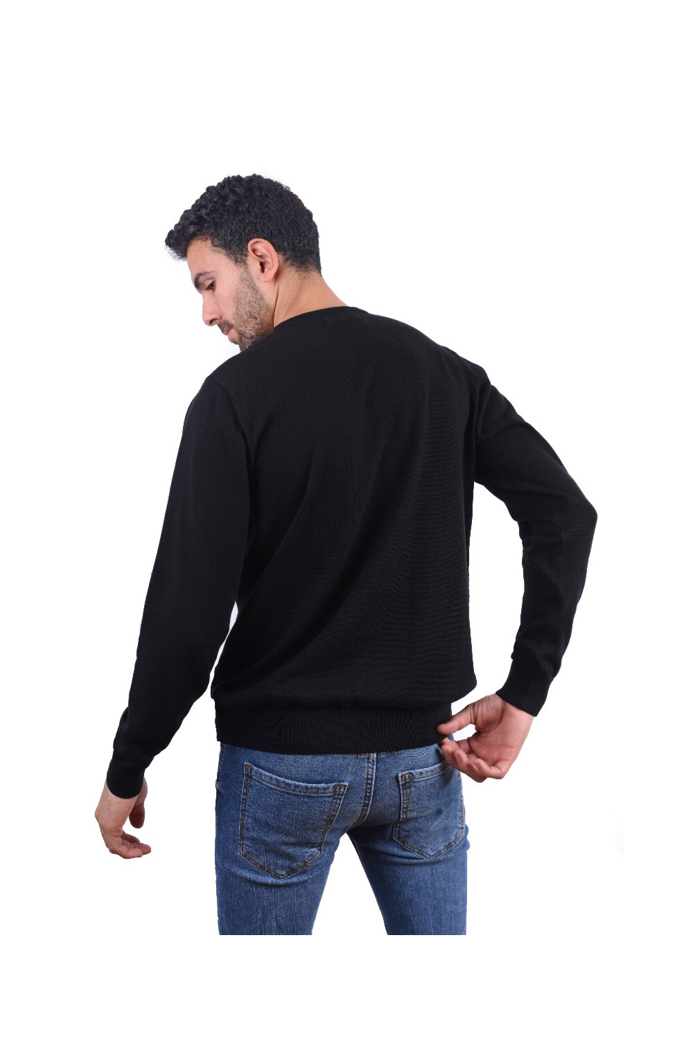 Men's Long Sleeves Rounded Neck Trico Pullovers