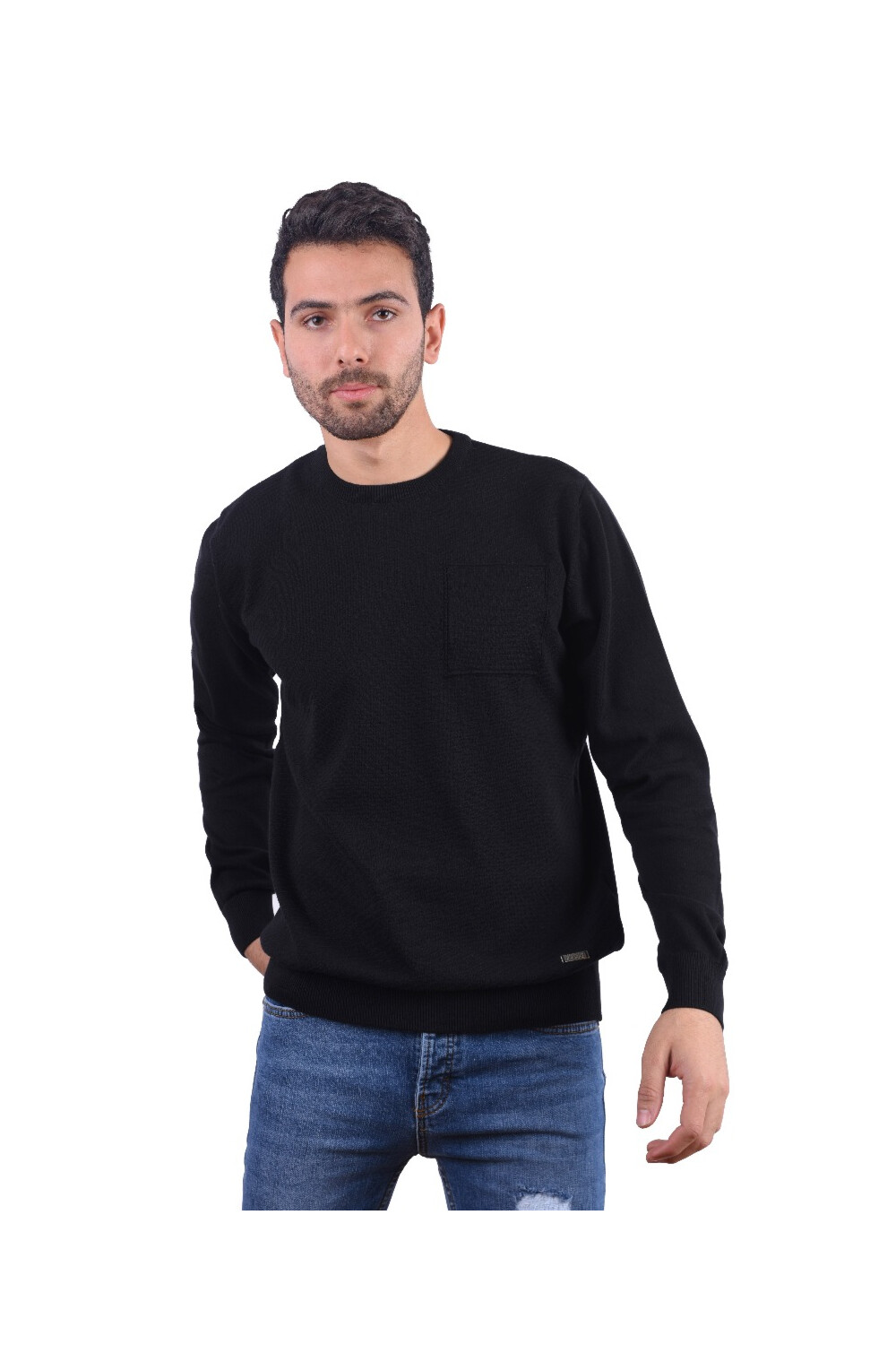 Men's Long Sleeves Rounded Neck Trico Pullovers