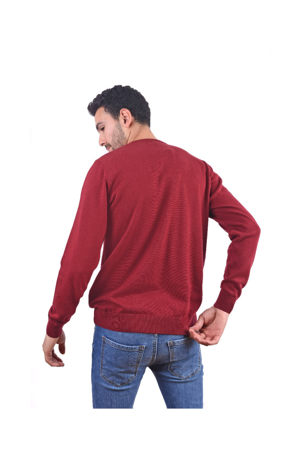 Men's Long Sleeves Rounded Neck Trico Pullovers