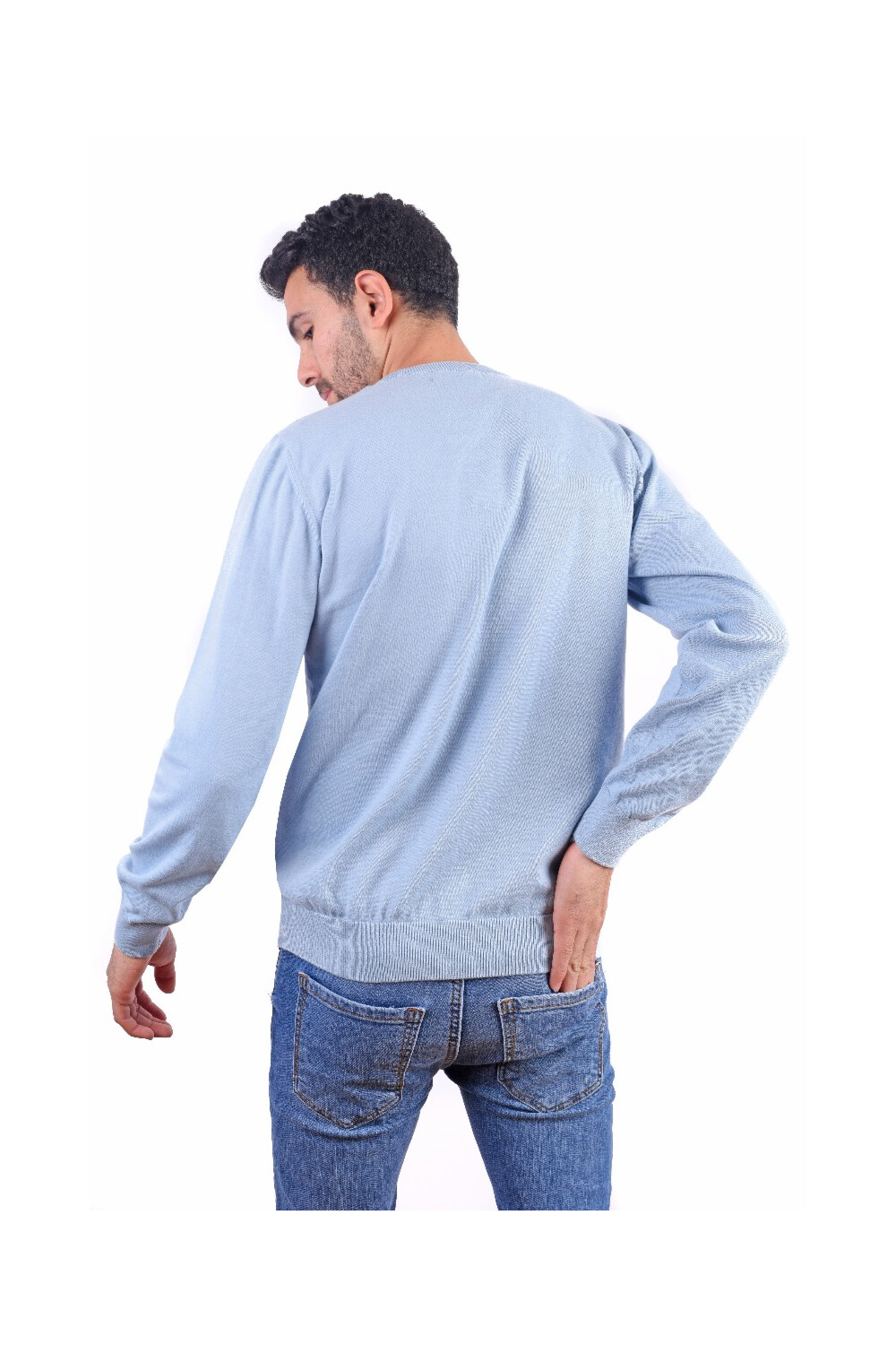 Men's Long Sleeves Rounded Neck Trico Pullovers