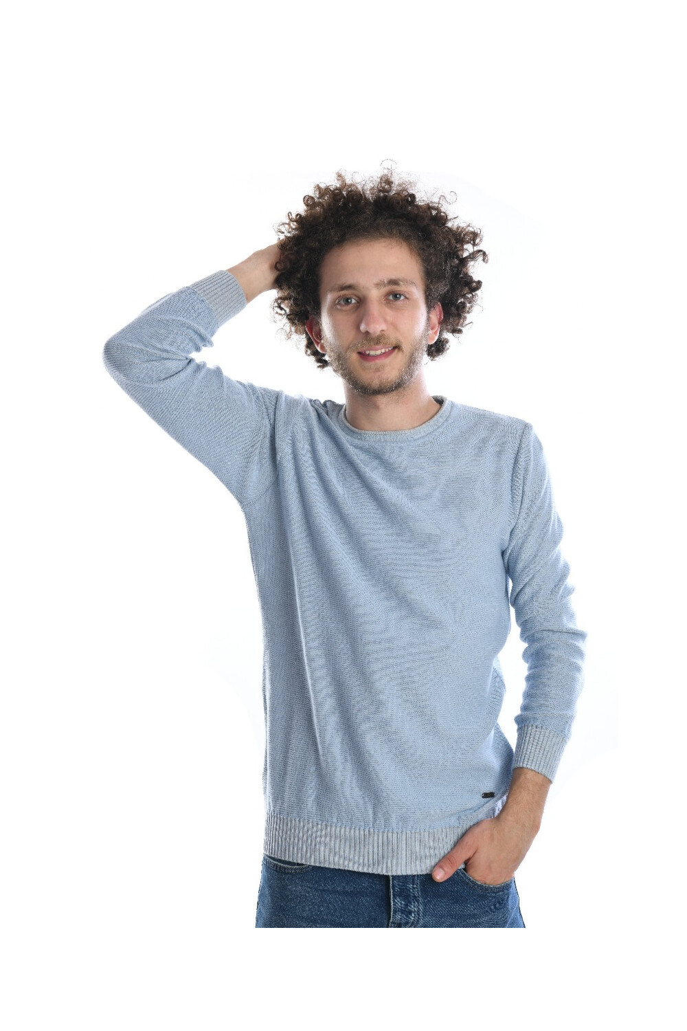 Men's Long Sleeves Unique Design Rounded Neck Pullovers
