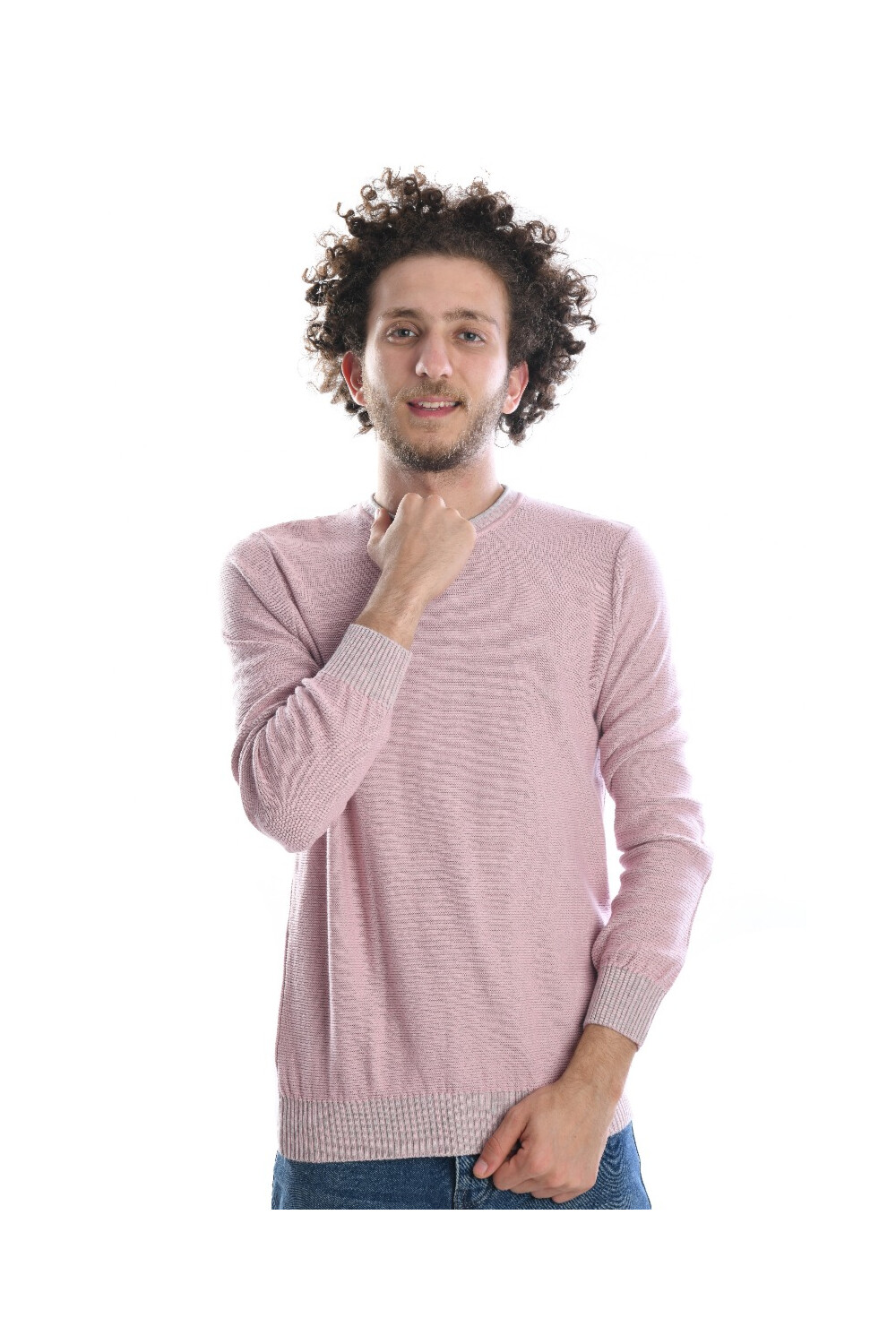 Men's Long Sleeves Unique Design Rounded Neck Pullovers
