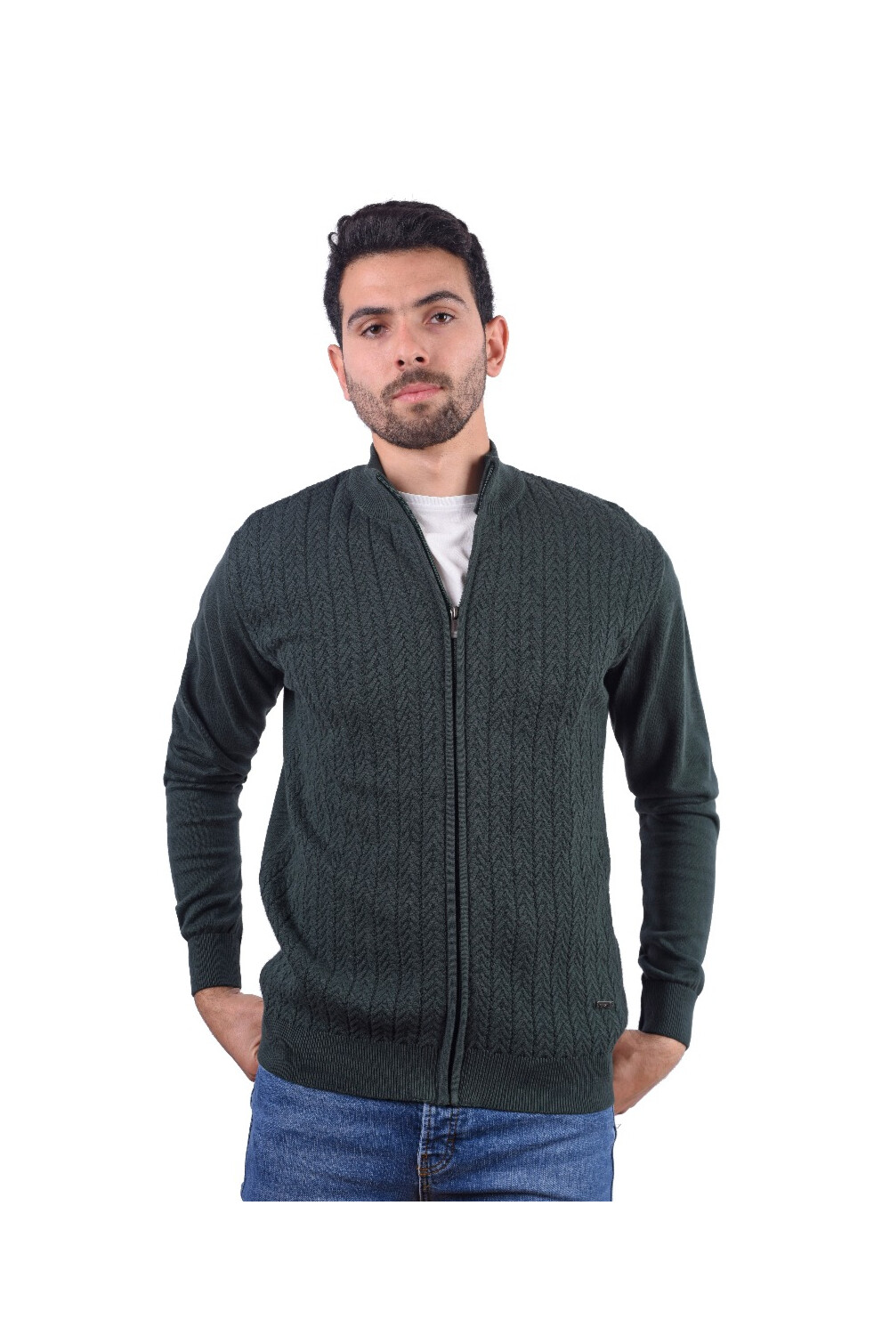Men's Slim Fit Full Zipper Unique Style Pullover