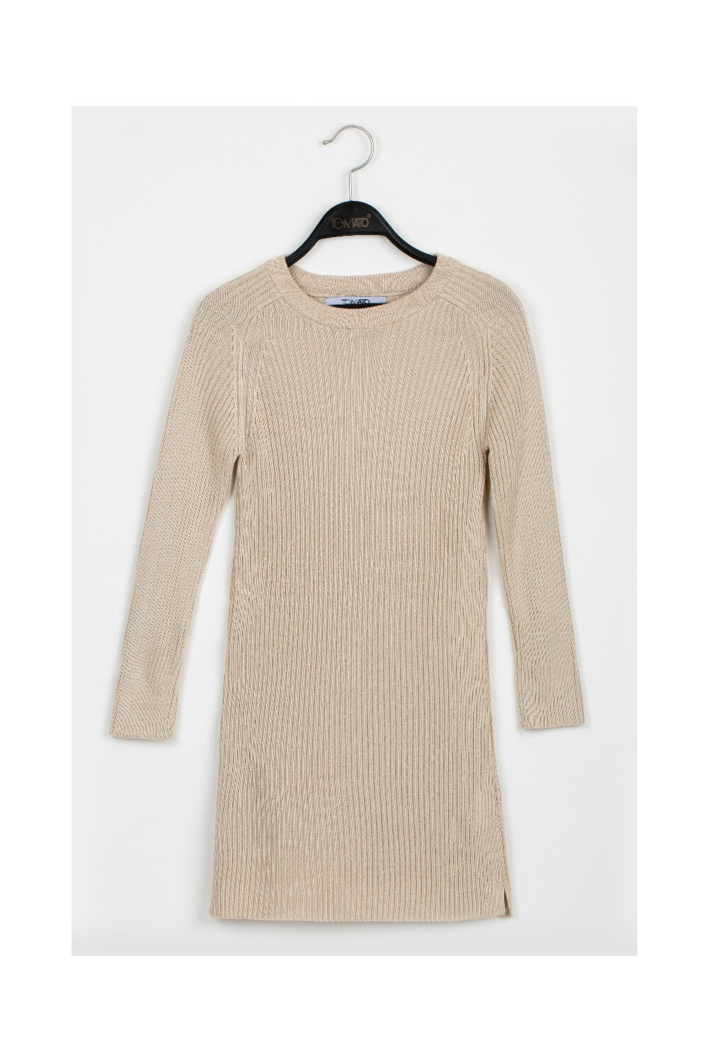 Girl's Rounded Neck Long Style Wool Pullover