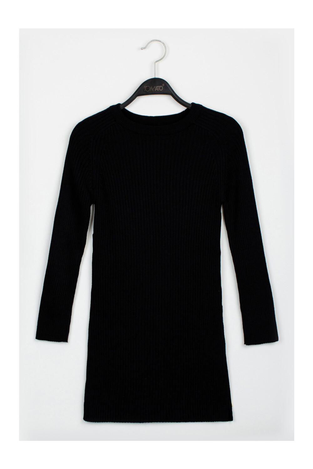 Girl's Rounded Neck Long Style Wool Pullover