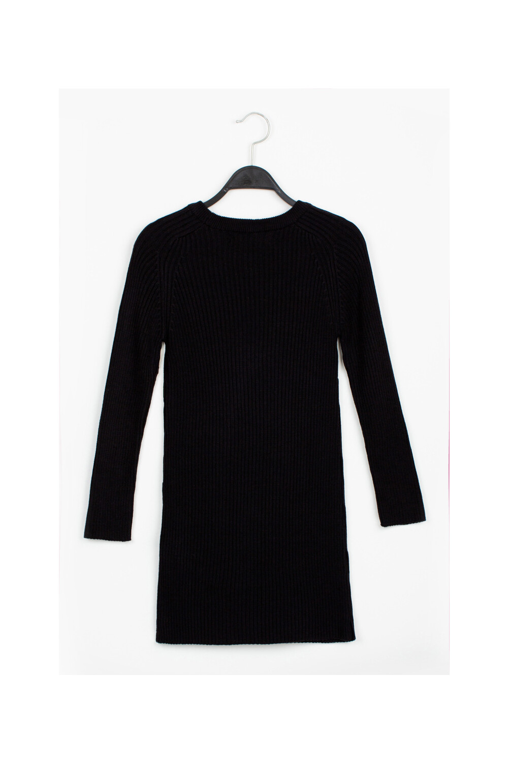 Girl's Rounded Neck Long Style Wool Pullover