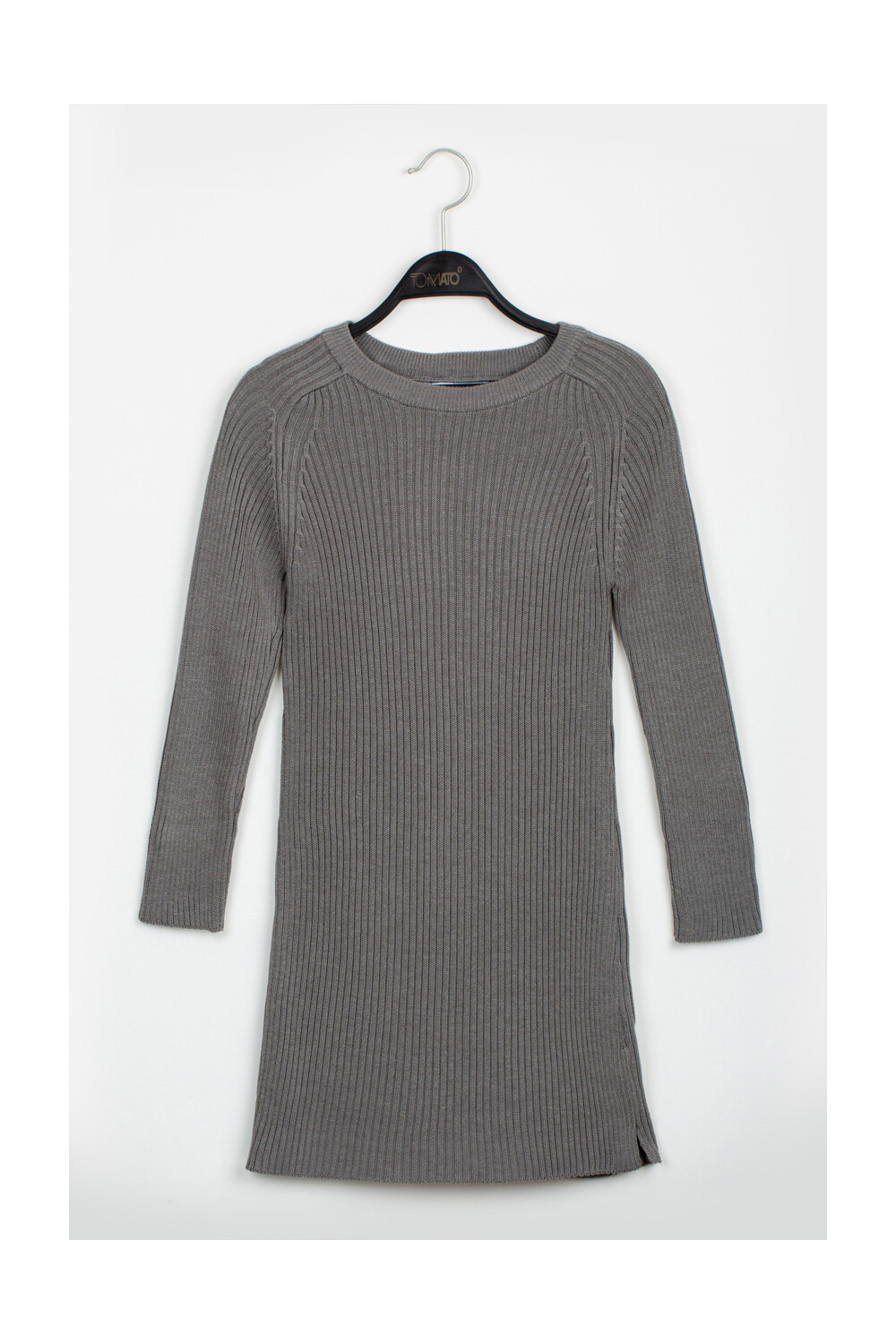 Girl's Rounded Neck Long Style Wool Pullover