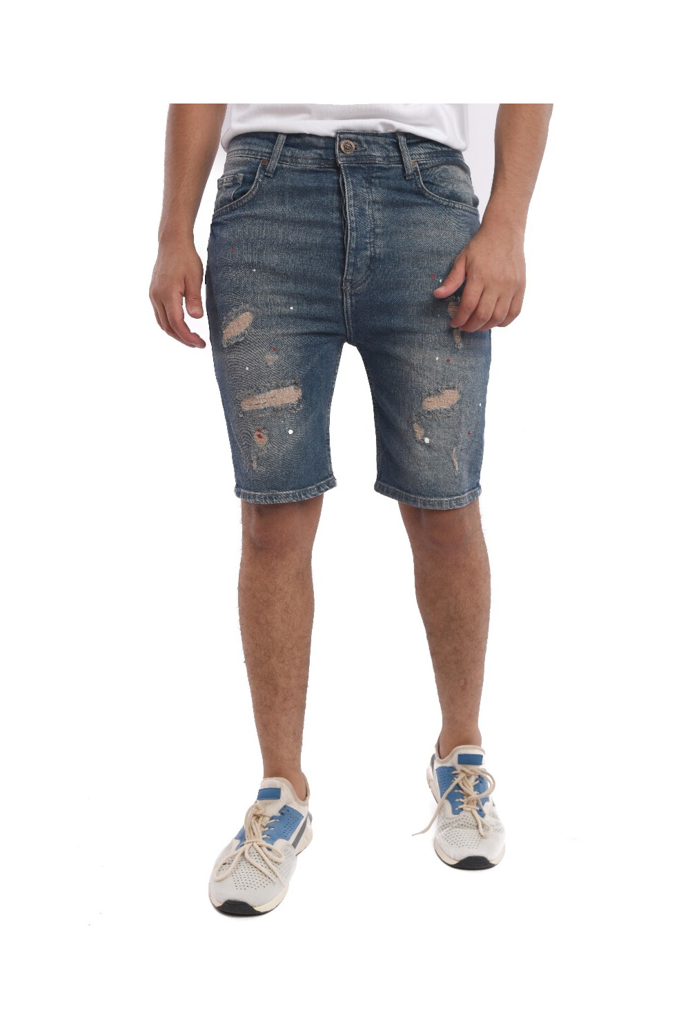 Men s Slim Fit Cutting Details Jeans Shorts Tomato Stores