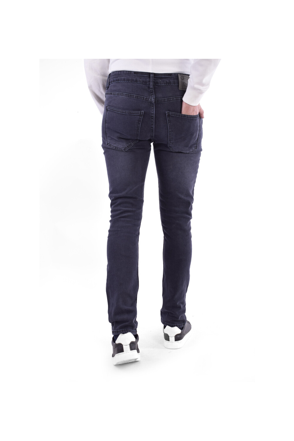 Men's Regular Fit With Five Pockets Laser Details Jeans Pants