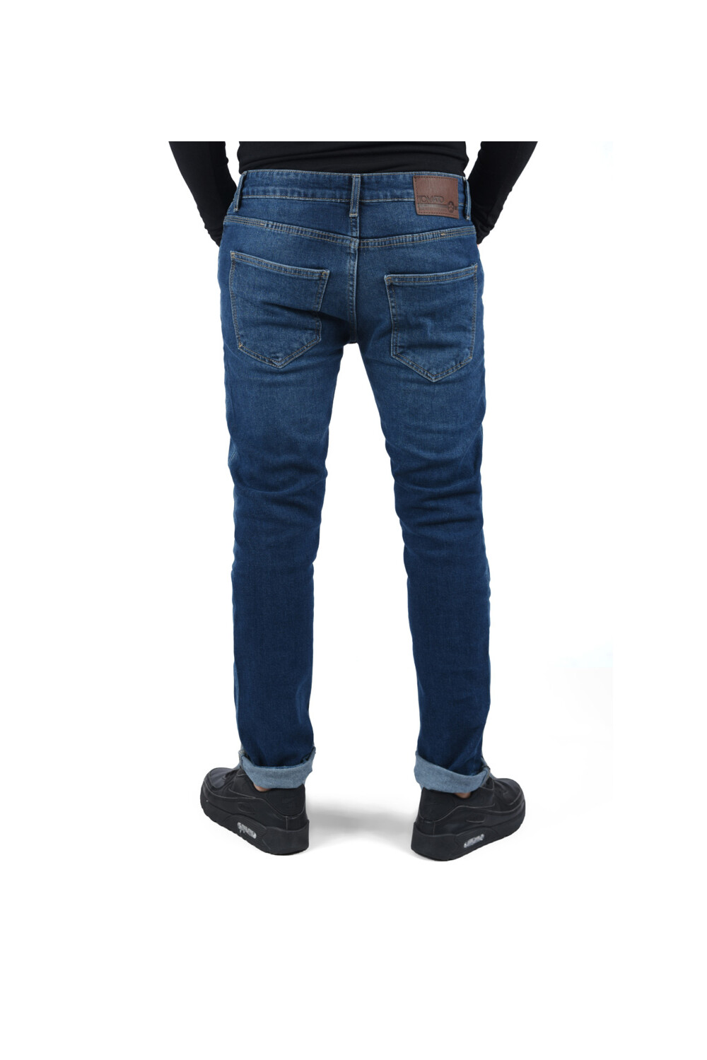 Men's Slim Fit Five Pockets Straight Leg Jeans Pants With Cutting Details