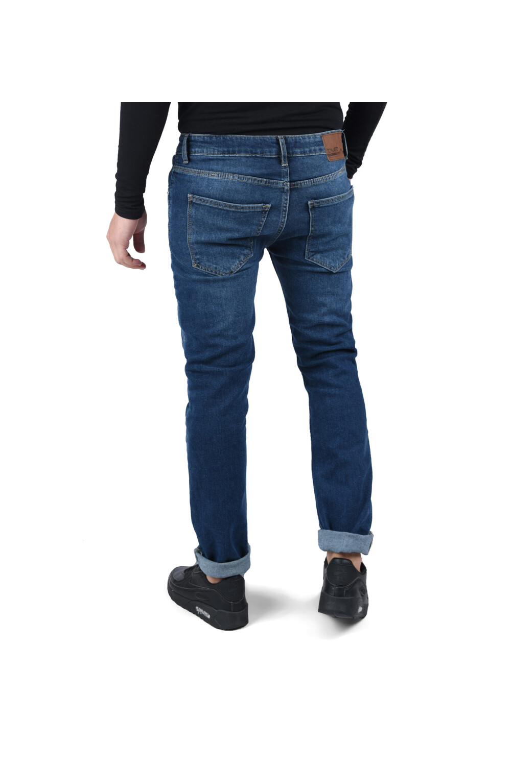 Men's Slim Fit Five Pockets Straight Leg Jeans Pants With Cutting Details