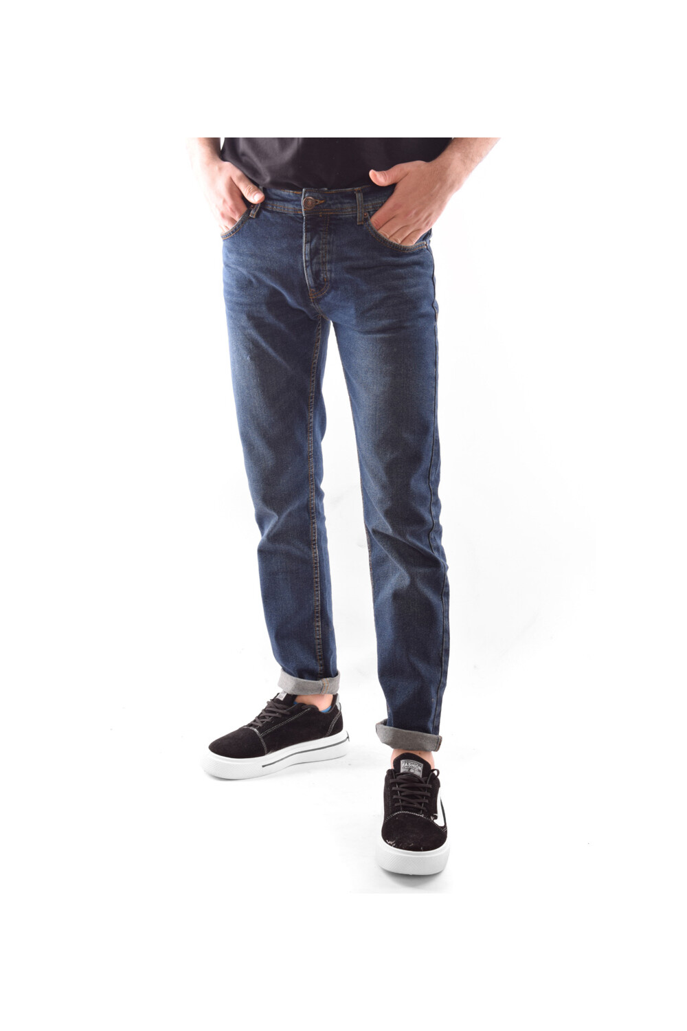 Men's Regular Fit Used Jeans Pants With Five Pockets