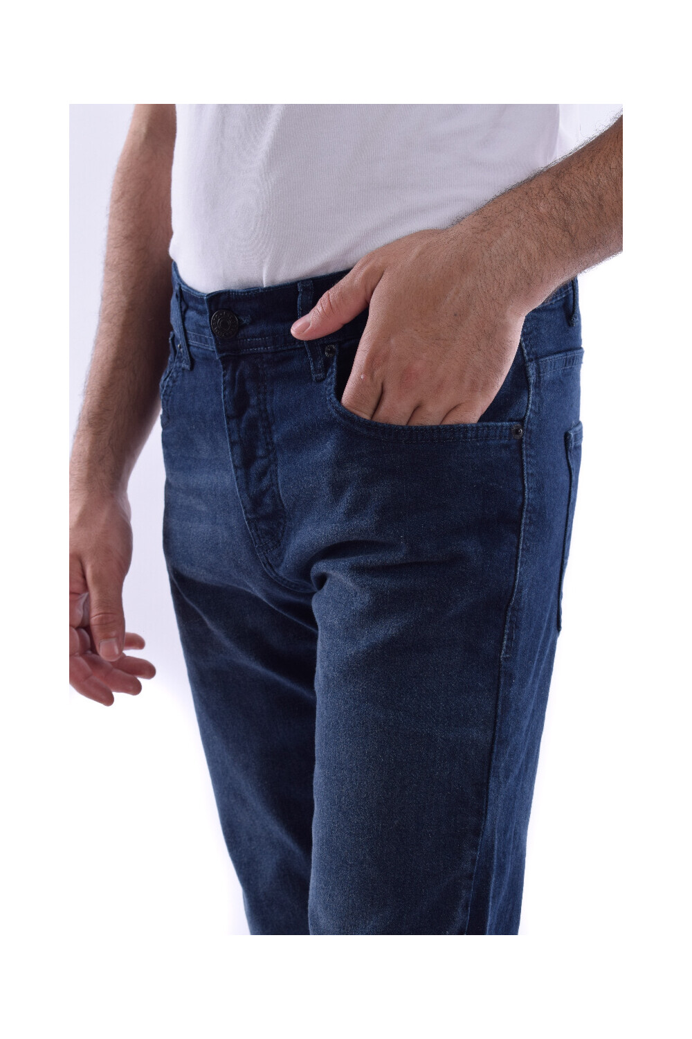 Men's Slim Fit Basic D Blue Five Pockets Jeans Pants