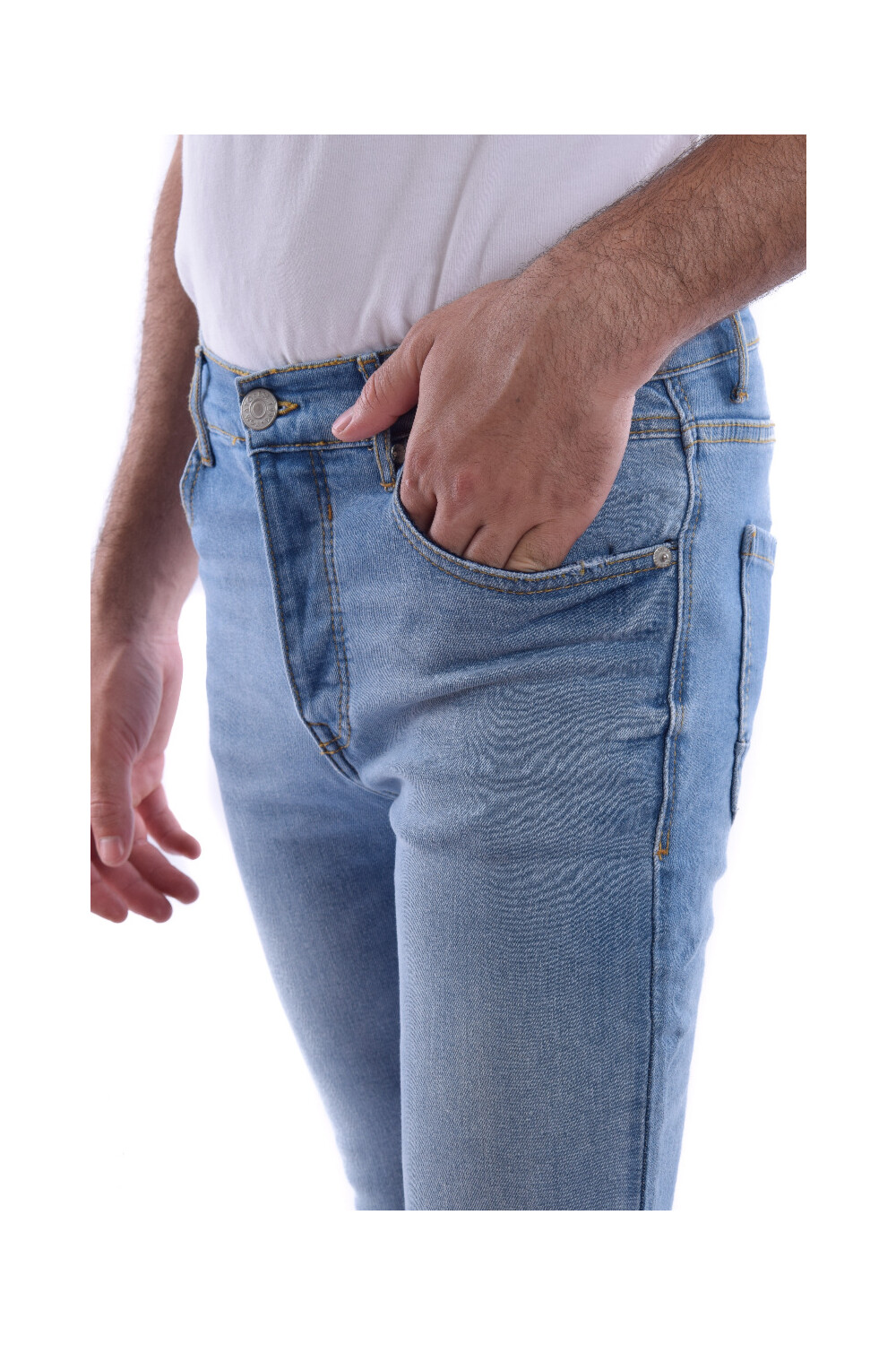 Men's Slim Fit Used With Five Pockets Jeans Pants