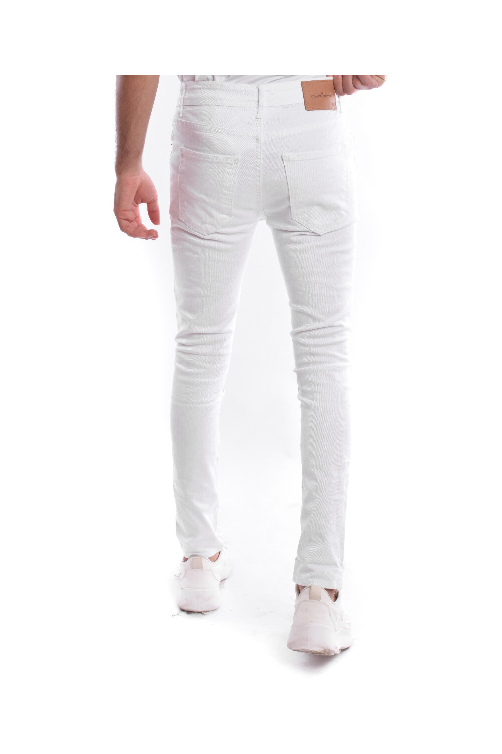 Men's Slim Fit Basic Jeans Pants With Five Pockets White