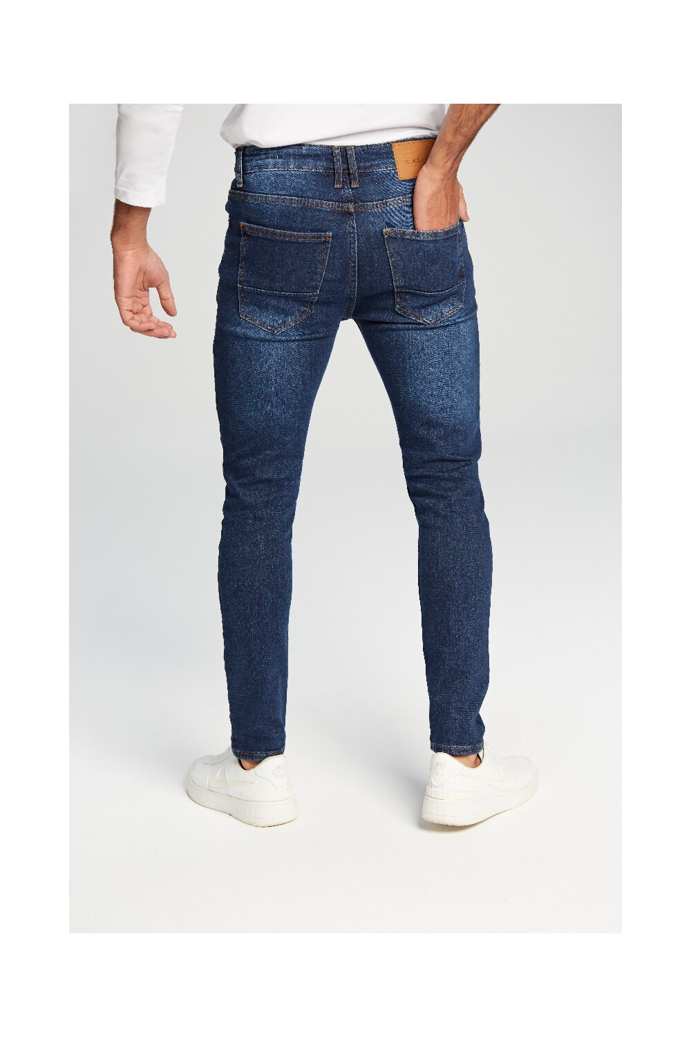 Men's Slim Fit Basic With Five Pockets Baby Blue Jeans Pants