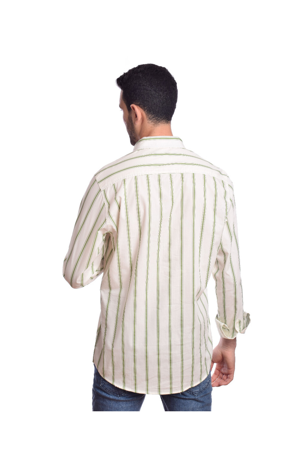 Men's Regular Fit Cotton Striped Details That Features A Unique Cut Shirt
