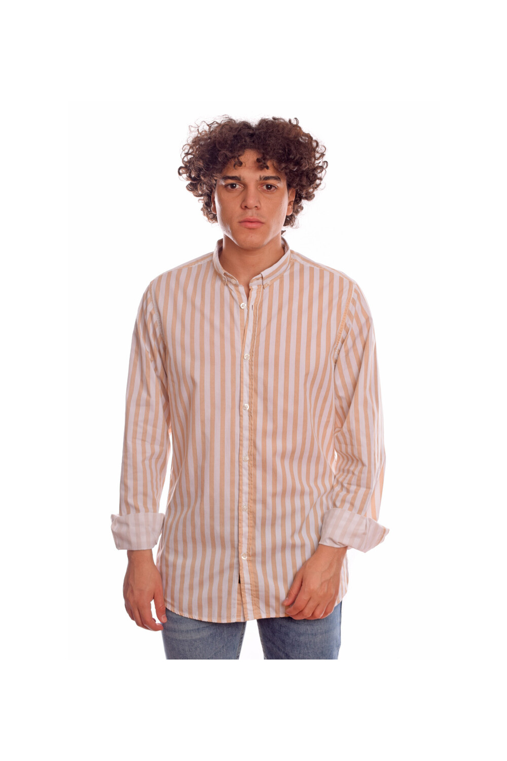 Men's Regular Fit Unique Style With Striped Details Cotton Shirt