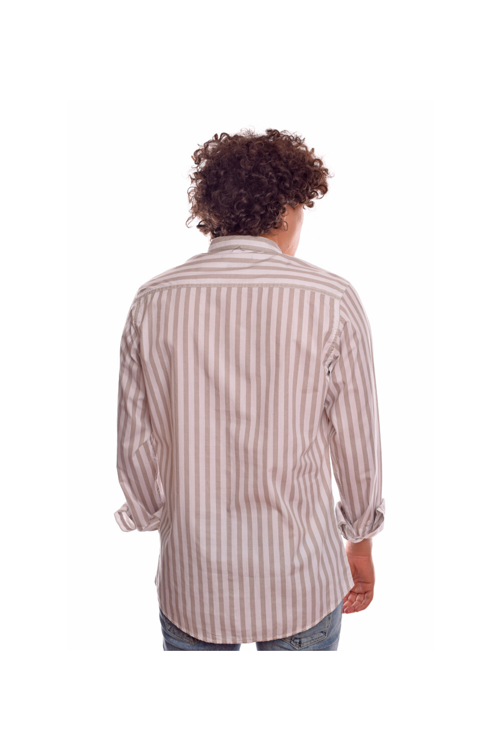 Men's Regular Fit Unique Style With Striped Details Cotton Shirt