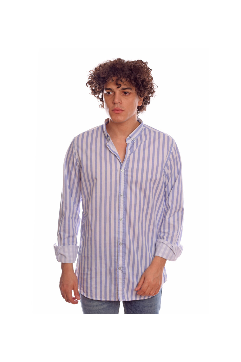 Men's Regular Fit Unique Style With Striped Details Cotton Shirt