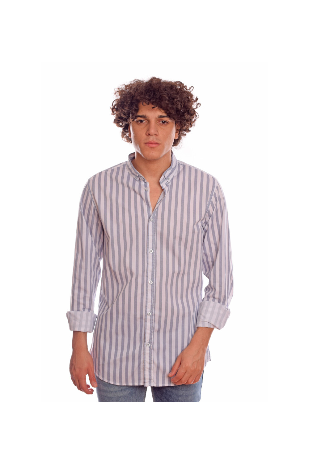 Men's Regular Fit Unique Style With Striped Details Cotton Shirt