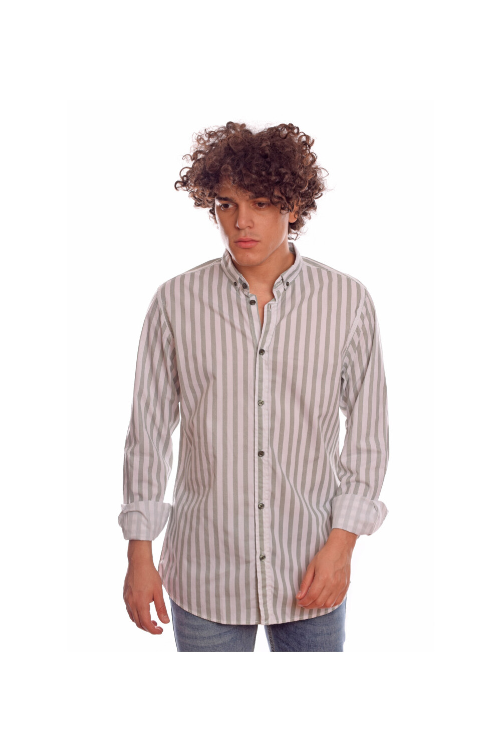 Men's Regular Fit Unique Style With Striped Details Cotton Shirt