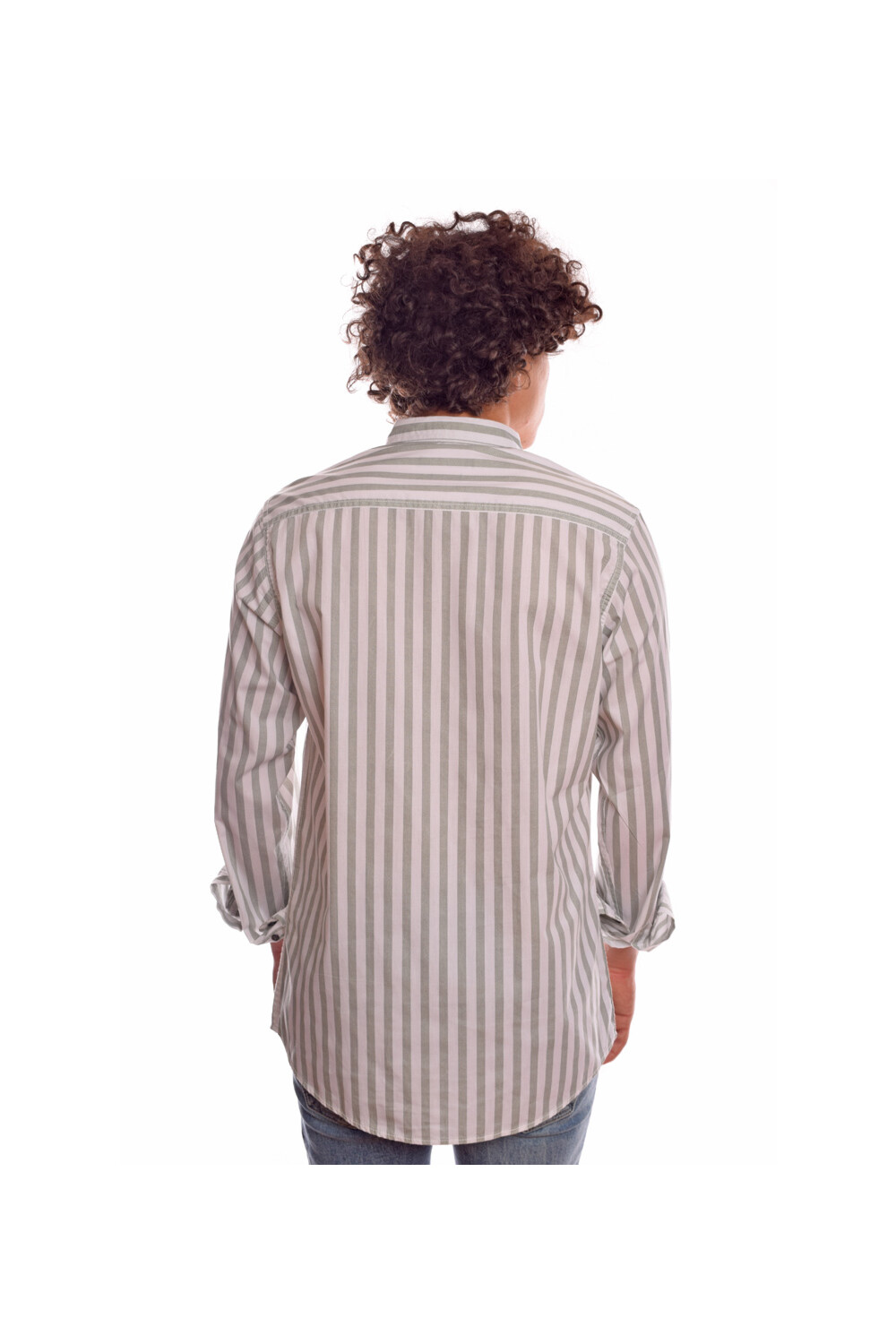 Men's Regular Fit Unique Style With Striped Details Cotton Shirt