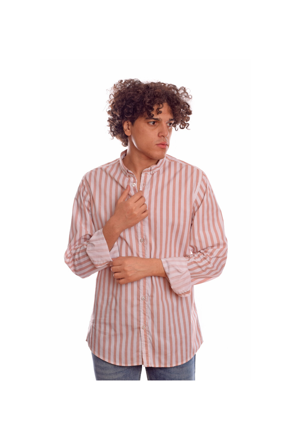 Men's Regular Fit Unique Style With Striped Details Cotton Shirt