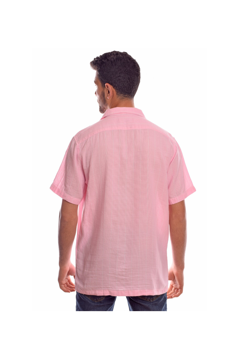 Men's Casual Short Sleeve Comfort Cotton Regular Fit Striped Shirt