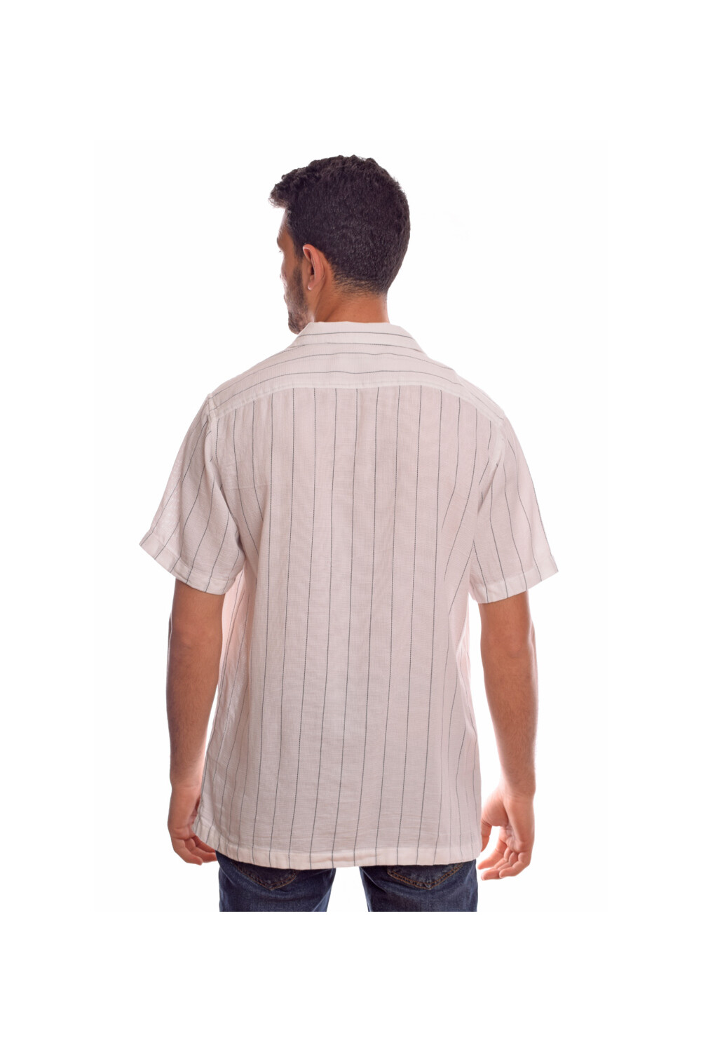 Men's Casual Short Sleeve Comfort Cotton Regular Fit Striped Shirt