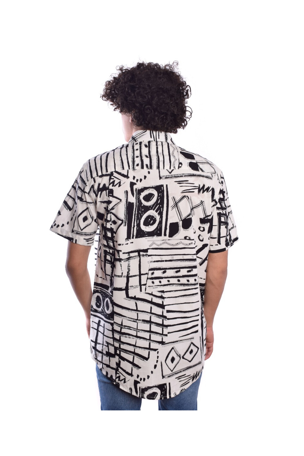 Men's Slim Fit Printed Half Sleeves Cotton Shirt