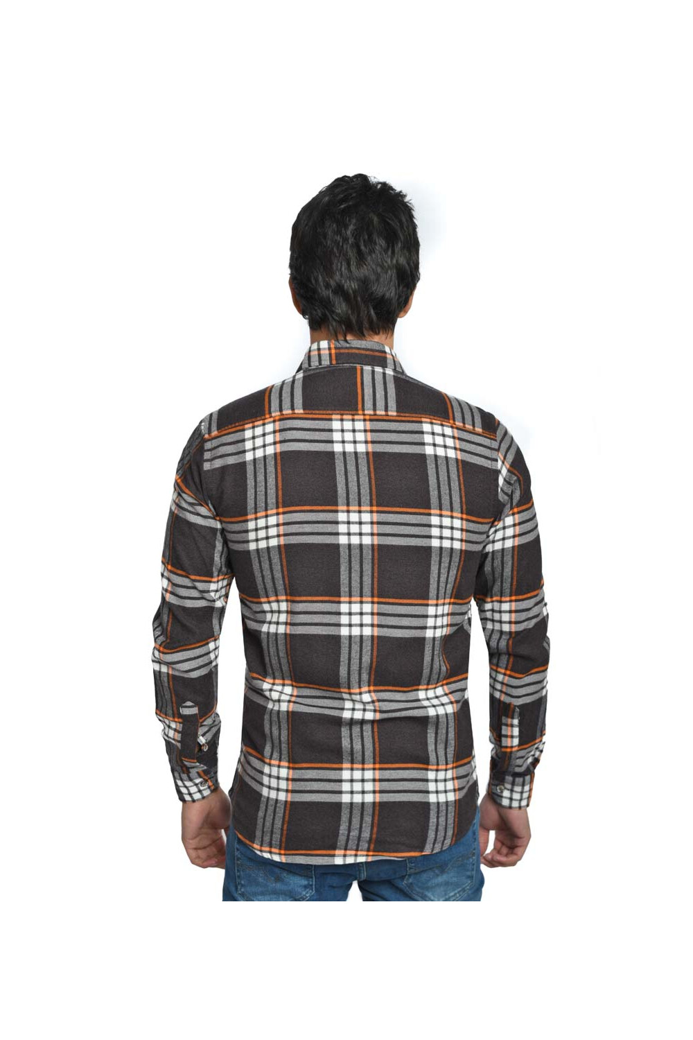Men's Regular Fit Casual Front Pockets Long Sleeves Checked Shirt