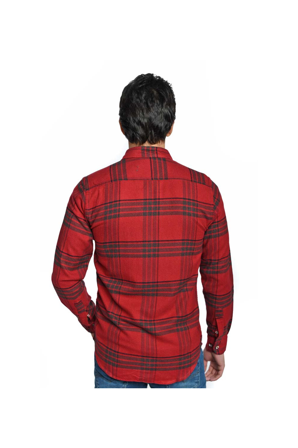 Men's Regular Fit Casual Front Pockets Long Sleeves Checked Shirt