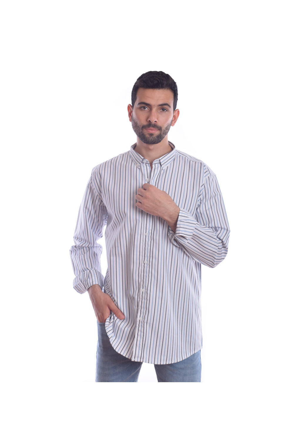 Men's Soft Cotton Regular Fit Long Sleeves Shirt With Striped Details