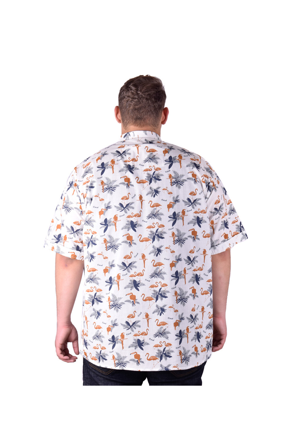 Men's Short Sleeve Big Size Casual Jakar Cotton Regular Fit Shirt