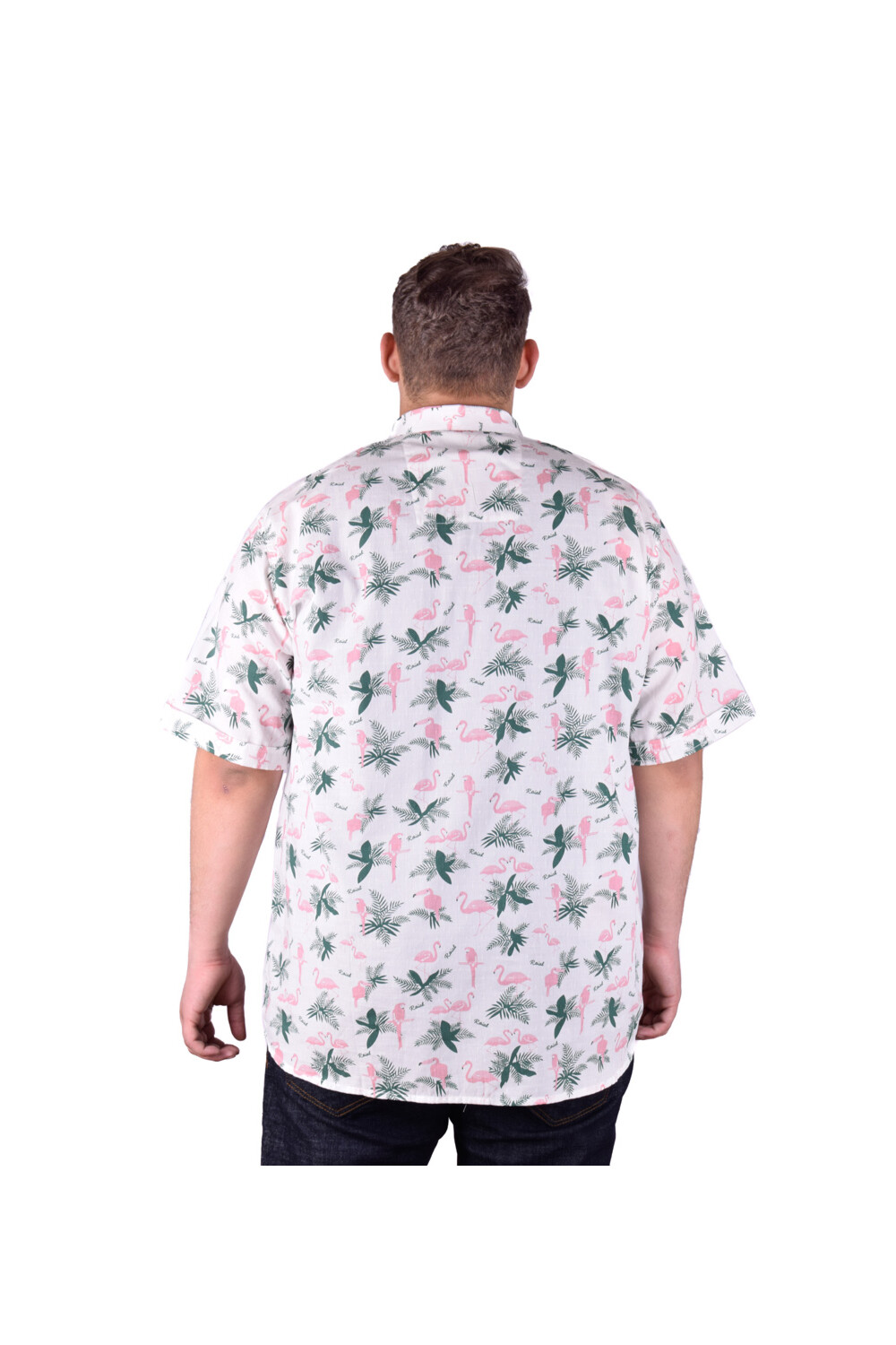 Men's Short Sleeve Big Size Casual Jakar Cotton Regular Fit Shirt