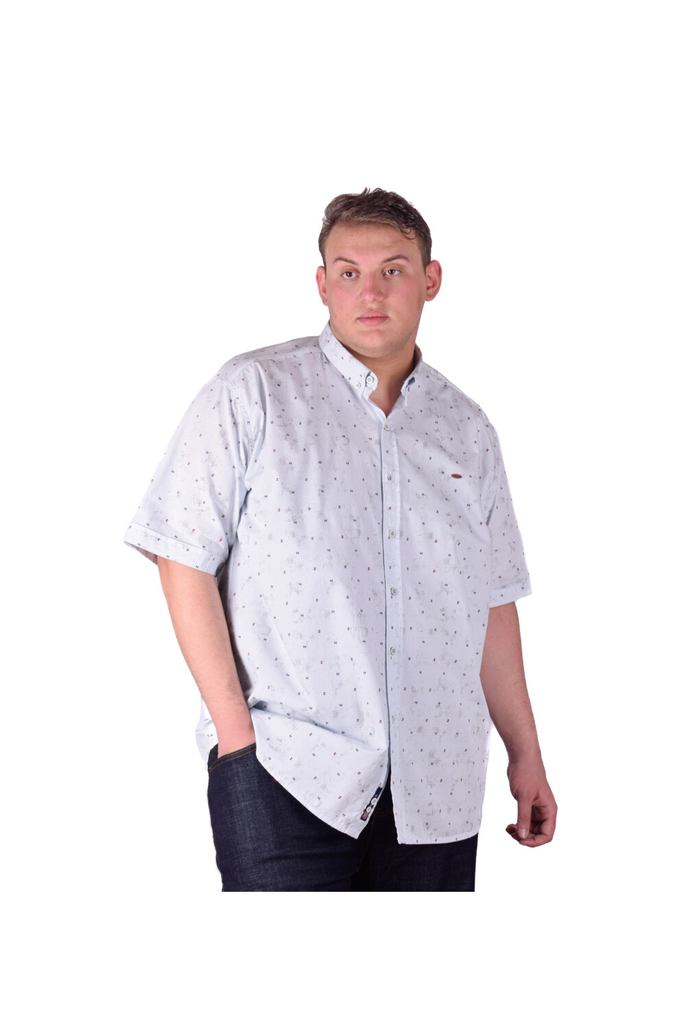 Men's Jakar Casual Short Sleeve Cotton Big Size Regular Fit Shirt