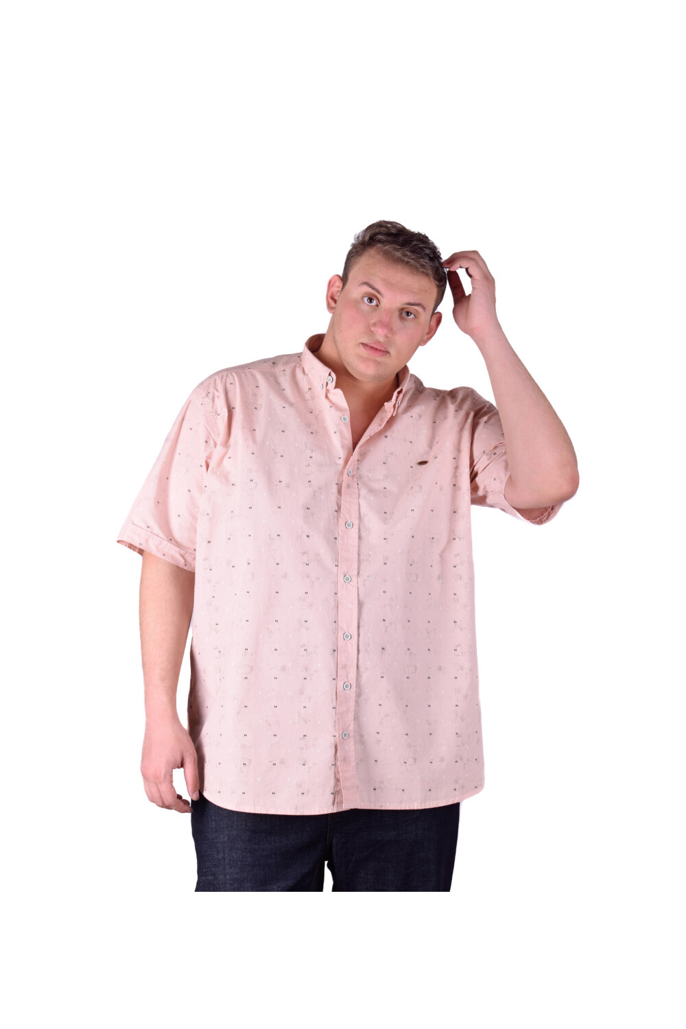 Men's Jakar Casual Short Sleeve Cotton Big Size Regular Fit Shirt