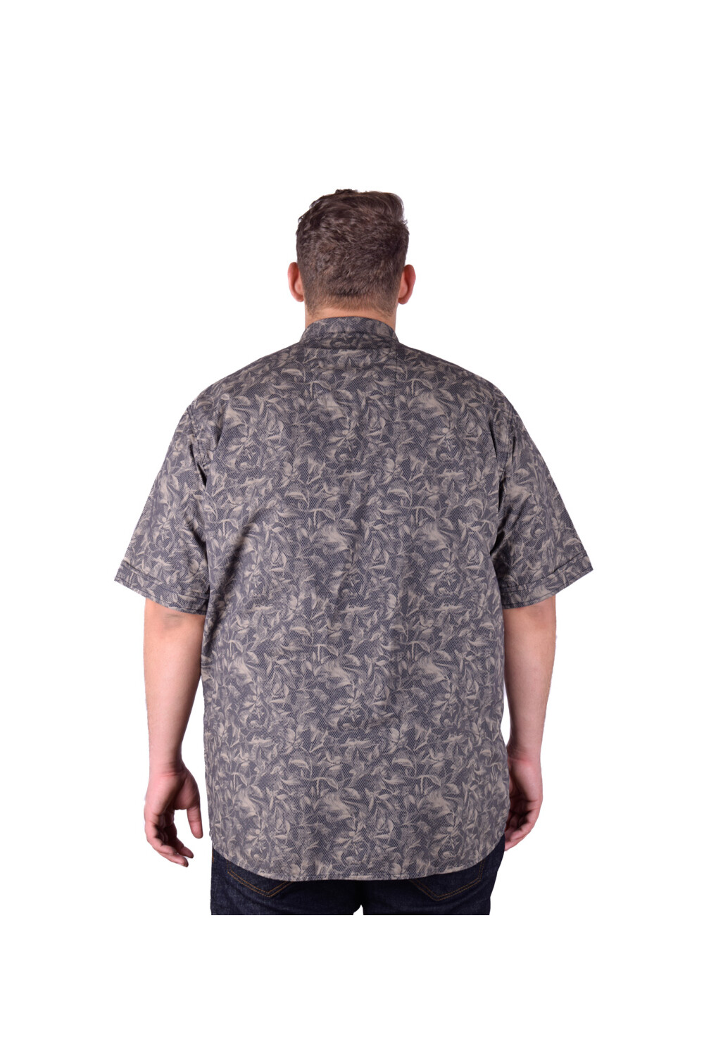Men's Big Size Casual Jakar Short Sleeve Cotton Regular Fit Shirt With Unique Pattern