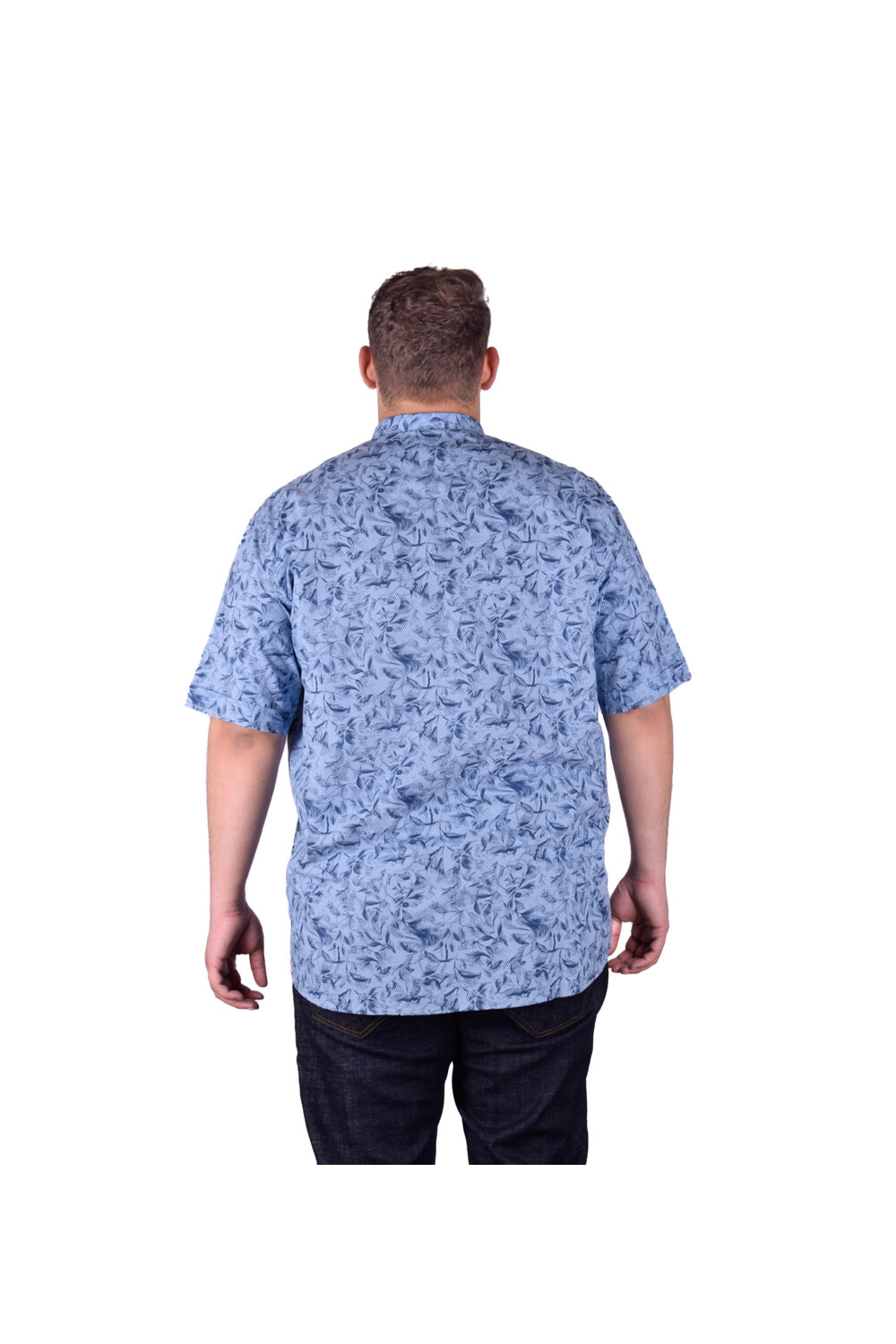 Men's Big Size Casual Jakar Short Sleeve Cotton Regular Fit Shirt With Unique Pattern