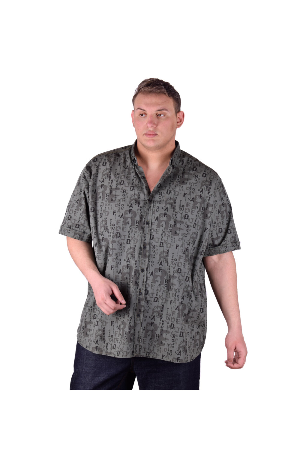 Men's Casual Jakar Short Sleeve Cotton Regular Fit Shirt Big Size
