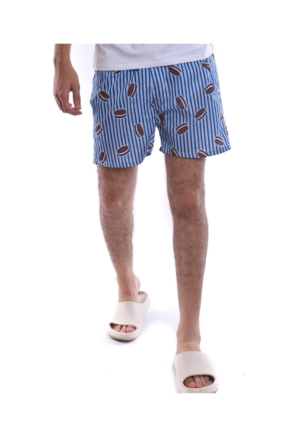 Men's Striped Waterproof Printed Swimming Short