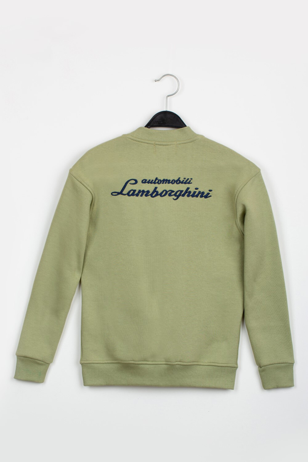 Boy's Slim Fit Full Zipper Padded Front & Back Printed Melton Sweatshirt