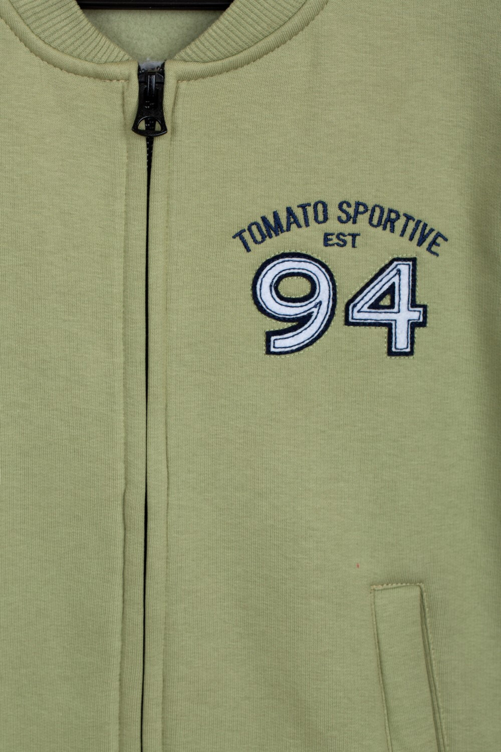 Boy's Slim Fit Full Zipper Padded Front & Back Printed Melton Sweatshirt