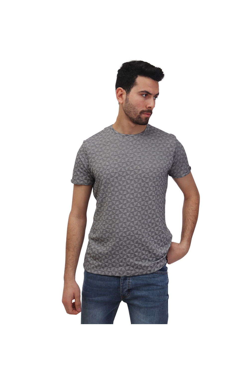 Men's Cotton Unique Pattern Rounded Neck T-shirt