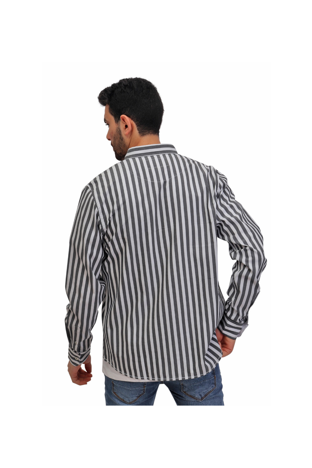 Men's Striped Regular Fit Unique Style Cotton Shirt