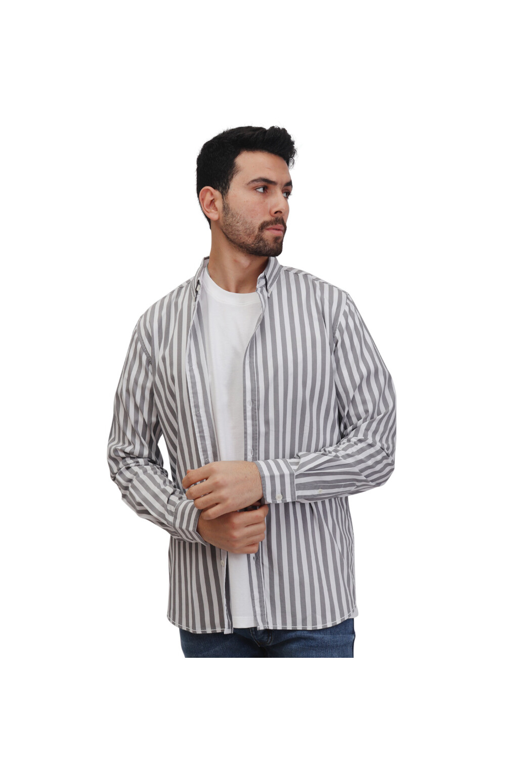 Men's Striped Regular Fit Unique Style Cotton Shirt