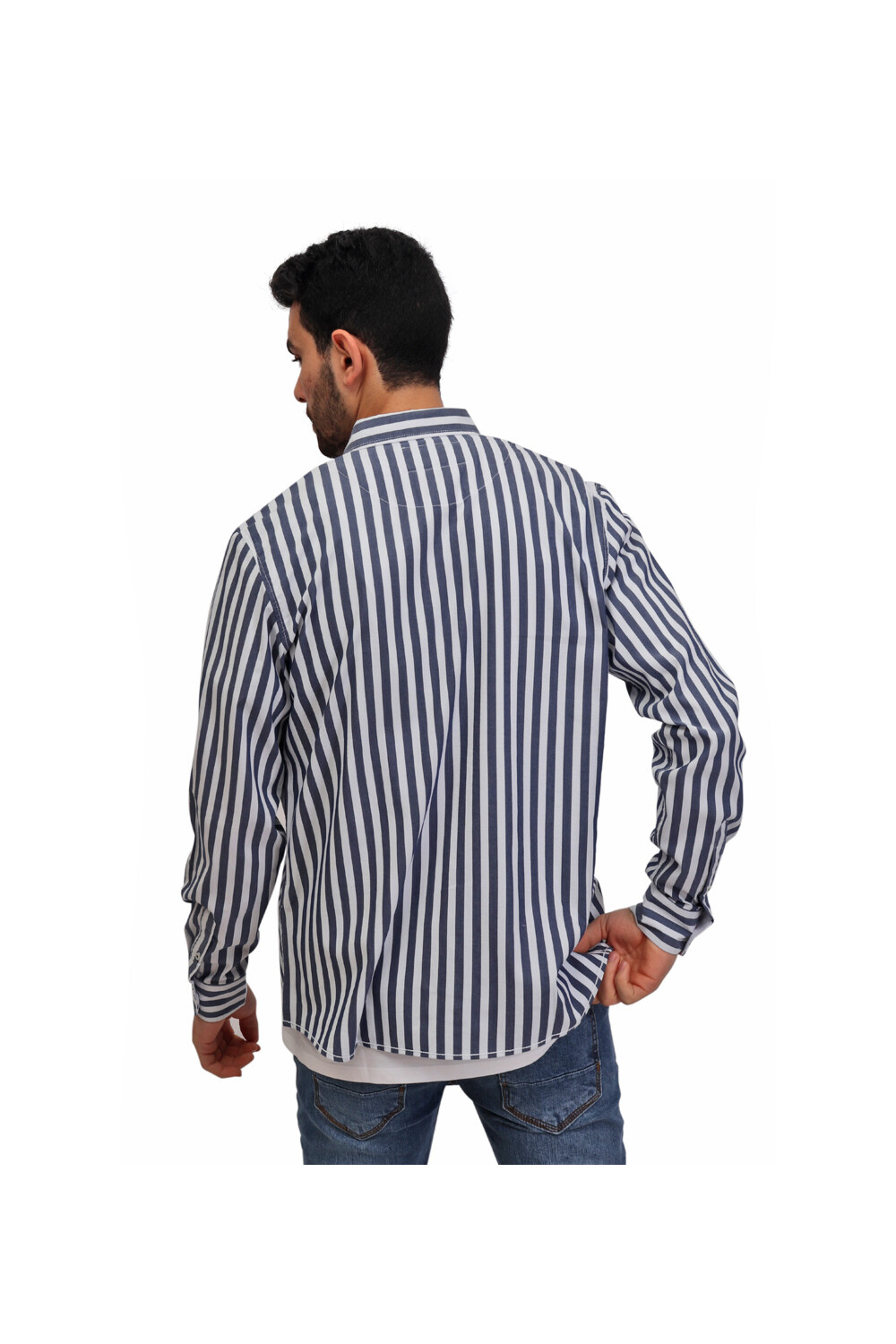 Men's Striped Regular Fit Unique Style Cotton Shirt