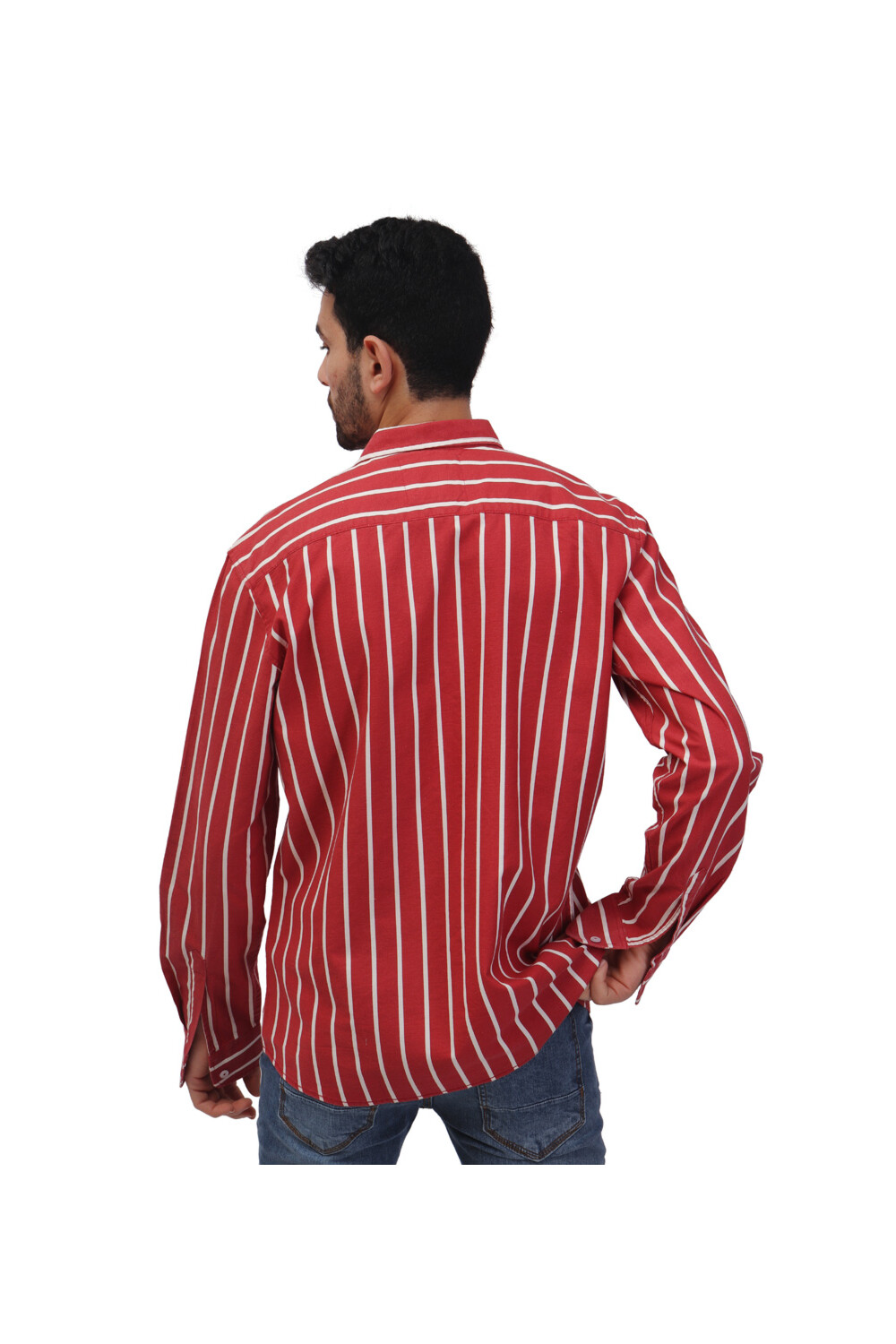 Men's Regular Fit Unique Style Cotton Shirt With Striped Details
