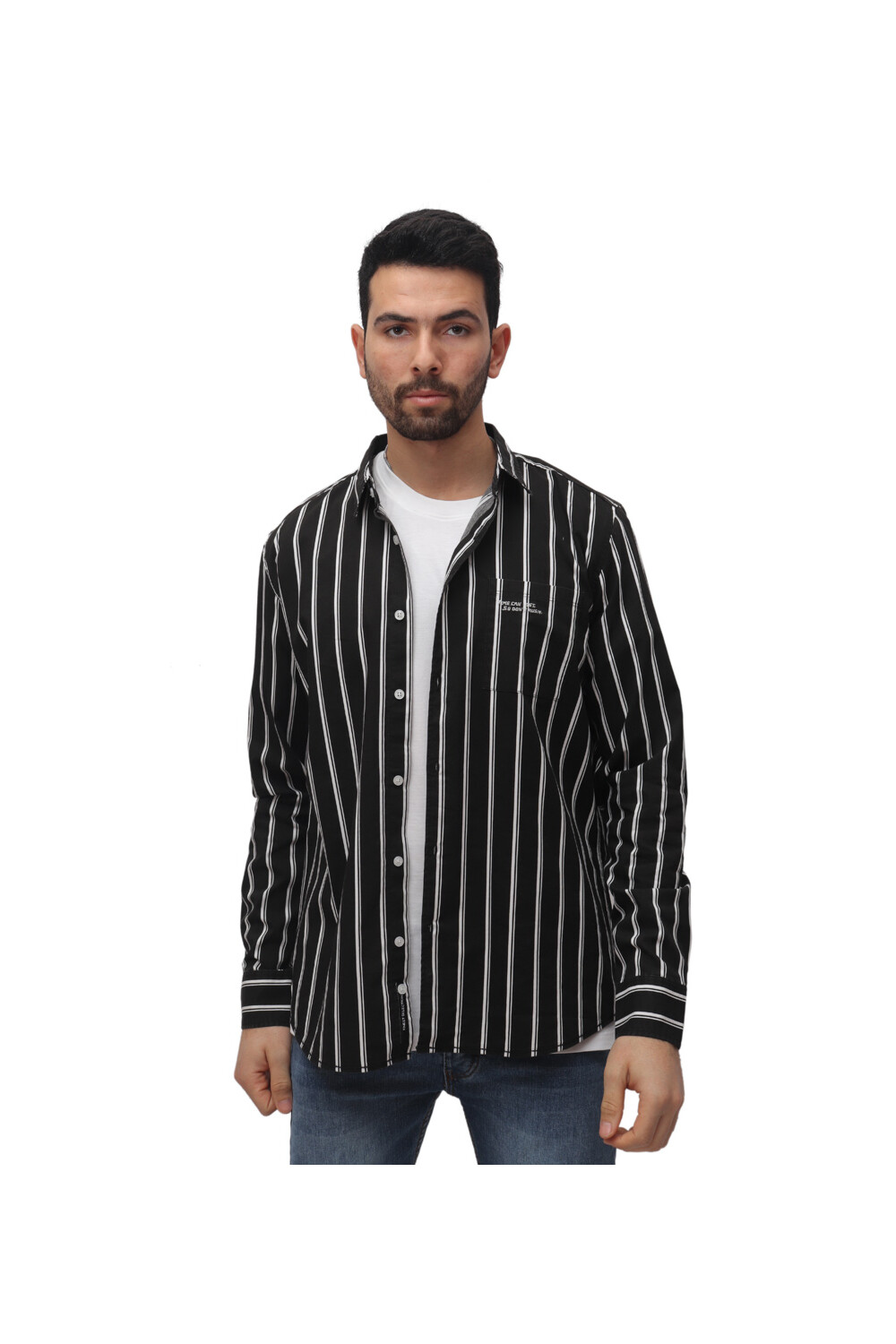 Men's Unique Style Regular Fit Cotton Shirt With Striped Details